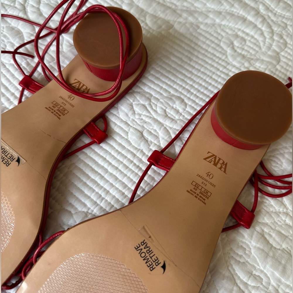 Zara Strappy Red Sandals - Picture 5 of 5